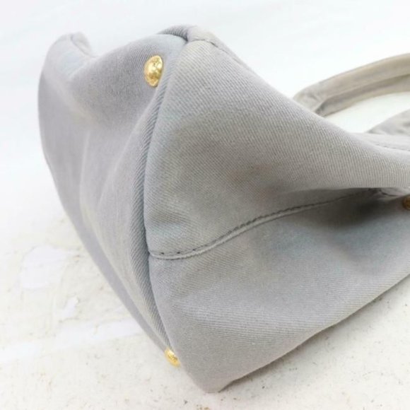 Prada Grey Stone Canapa Style 2-Way Satchel Tote Cross Body - Picture 5 of 9